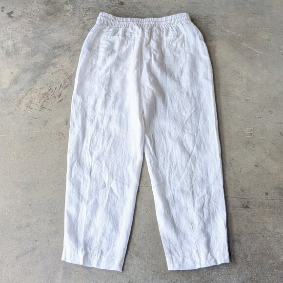 Athleta Retreat High Rise Ankle Linen Pant White medium - Picture 9 of 9
